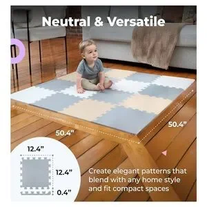 MioTetto Foam Floor Tiles for Kids. 50x50, 16 pieces.